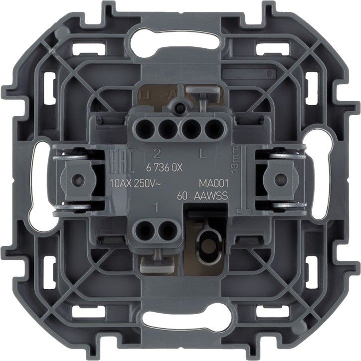 Выключатель одноклавишный - Legrand Inspiria - 10А 250В безвинтовые зажимы - слоновая кость