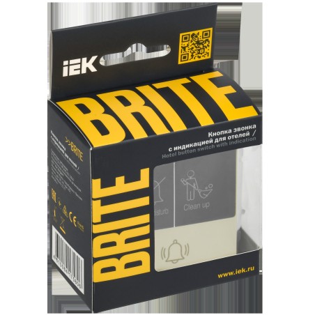 BRITE Кнопка звонка с индикацией для отелей 10А ВС10-1-9-БрКр бежевый IEK