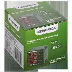 Мультиметр цифровой щитовой трехфазный RS-485 96х96мм LED GENERICA