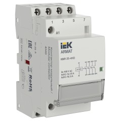 ARMAT Контактор модульный KMR 25А 24В AC/DC 4НО IEK