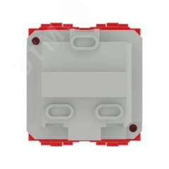 BRAVA Розетка 2 модуля с заземлением со шторками красная (10 шт)