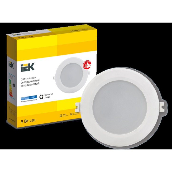 Светильник LED ДВО 1713 белый круг 9Вт 6500К IP40 IEK