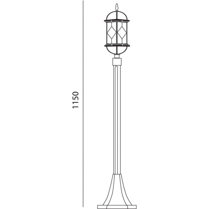 Светильник садово-парковый, 60W 230V E27 черное золото, PL170