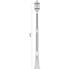 Светильник садово-парковый, 60W 230V E27 черное золото, PL176