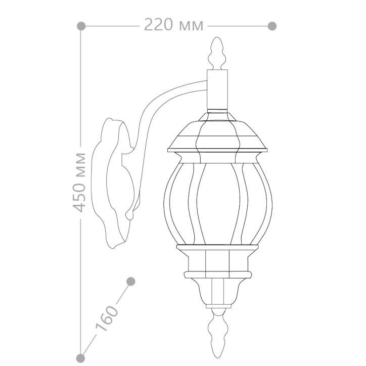 Светильник садово-парковый, 100W 230V E27 белый, 8102