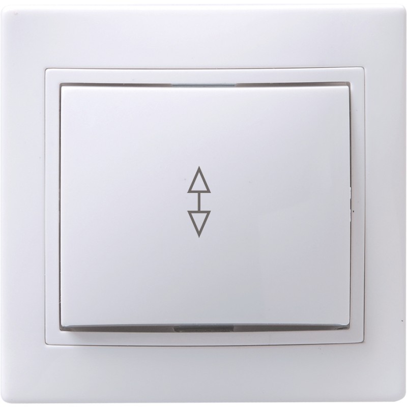 КВАРТА Выключатель одноклавишный проходной скрытый белый в сборе