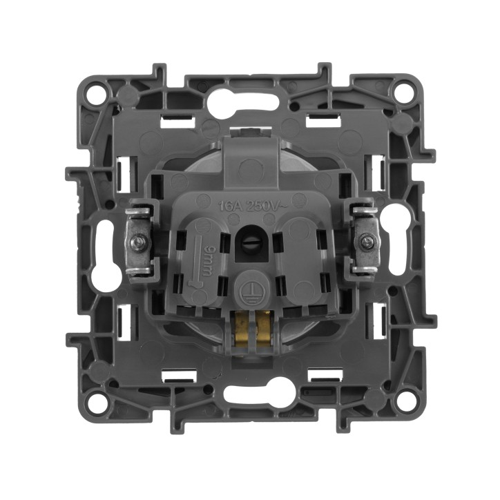 ETIKA Розетка 2К+З немецкий стандарт винтовые зажимы 16 А 250 В алюминий
