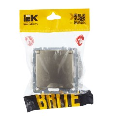 BRITE Розетка с заземлением с защитными шторками и крышкой 16А IP44 РСбш10-3-44-БрШ шампань