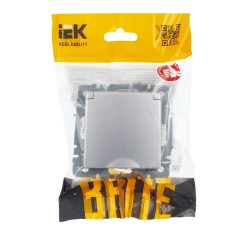 BRITE Розетка с заземлением с защитными шторками и крышкой 16А IP20 РСбш10-3-БрА алюминий