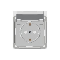Розетка Wessen59 скрытая с заземлением с крышкой IP44 бежевая в рамку