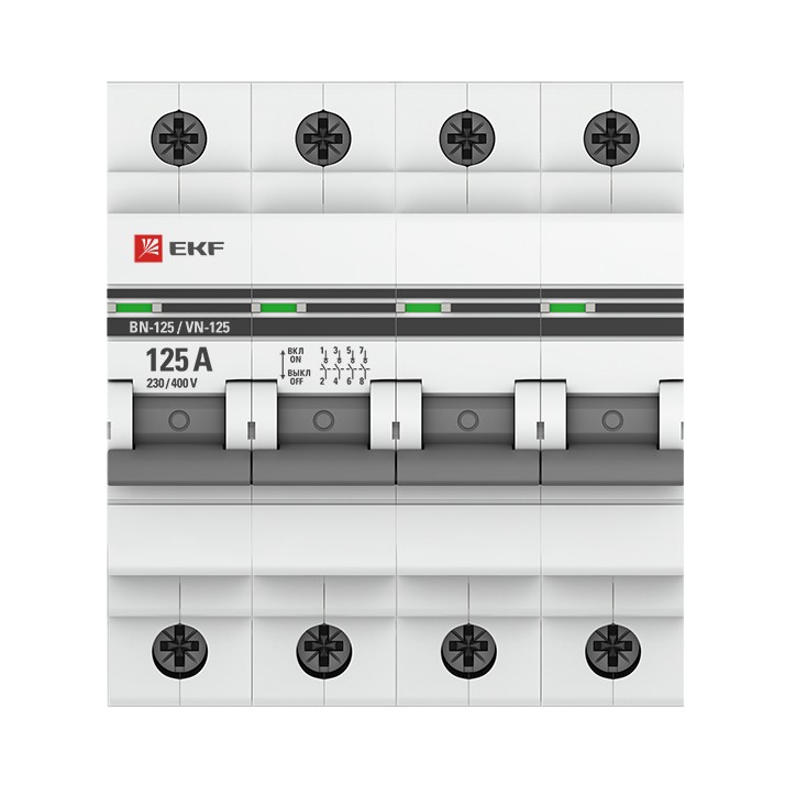 Выключатель нагрузки ВН-125, 4P 125А EKF PROxima