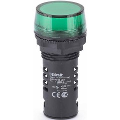 Лампа коммутационная ЛК-22 ADDS диам. 22мм LED зеленая 220В AC/DC