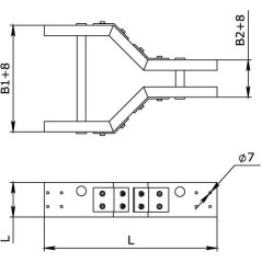 Х-ответвитель 50х200 R300, цинк-ламельный