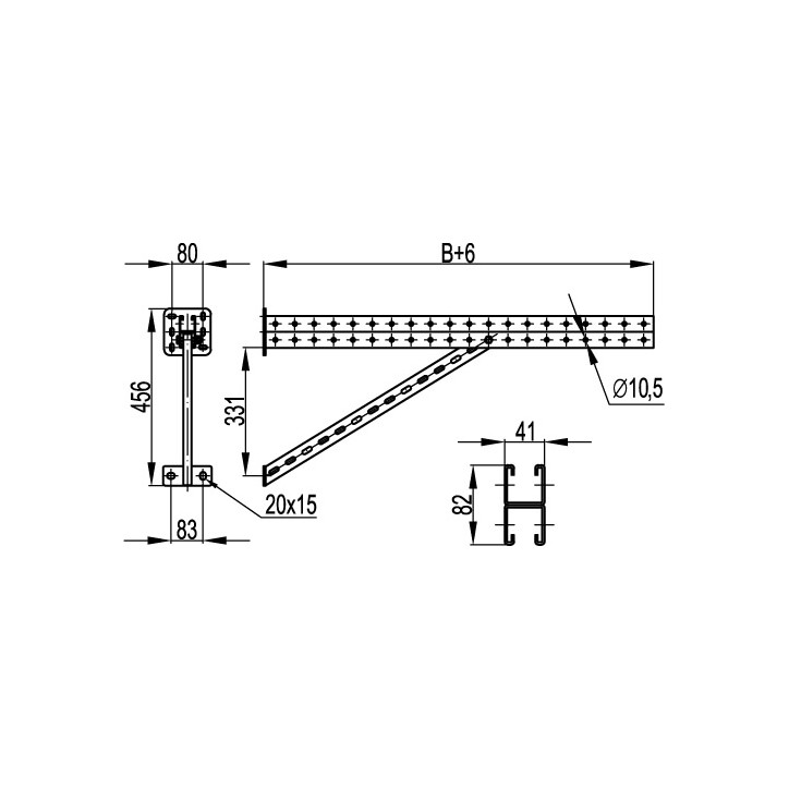 Лоток листовой 100х100 L 2000мм цинк-ламельный