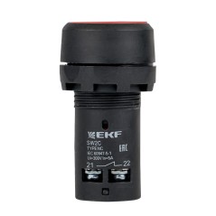 Кнопка красная возвратная SW2C-11 без подсветки IP54