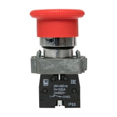 Кнопка BS542 поворотная красная грибок NC IP65 EK2