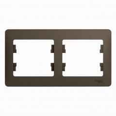 GLOSSA Рамка 2 поста горизонтальная шоколад