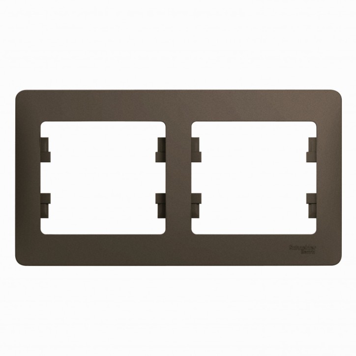 GLOSSA Рамка 2 поста горизонтальная шоколад