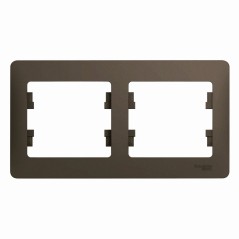 GLOSSA Рамка 2 поста горизонтальная шоколад