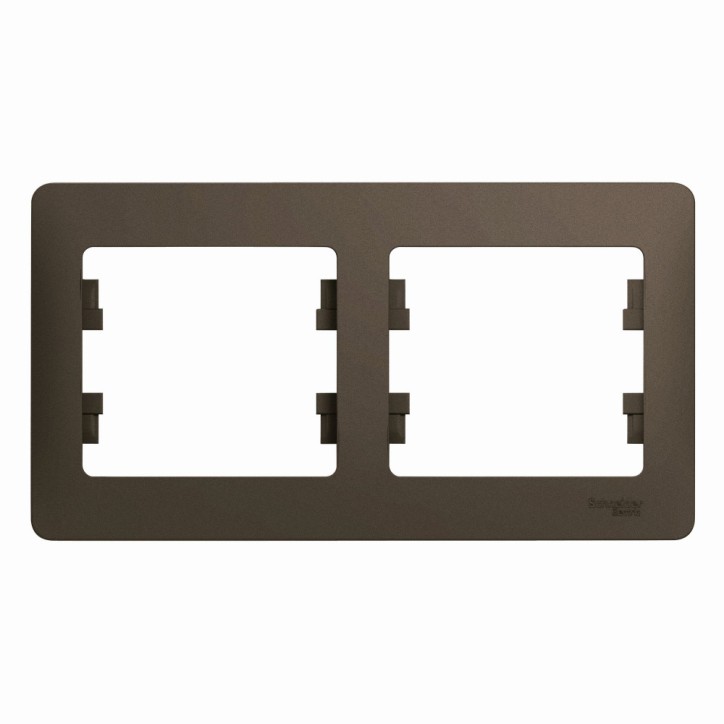 GLOSSA Рамка 2 поста горизонтальная шоколад