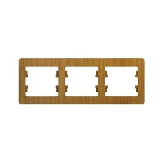 GLOSSA Рамка 3 поста горизонтальная дуб