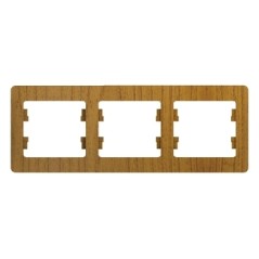 GLOSSA Рамка 3 поста горизонтальная дуб