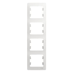 GLOSSA Рамка 4 поста вертикальная белый