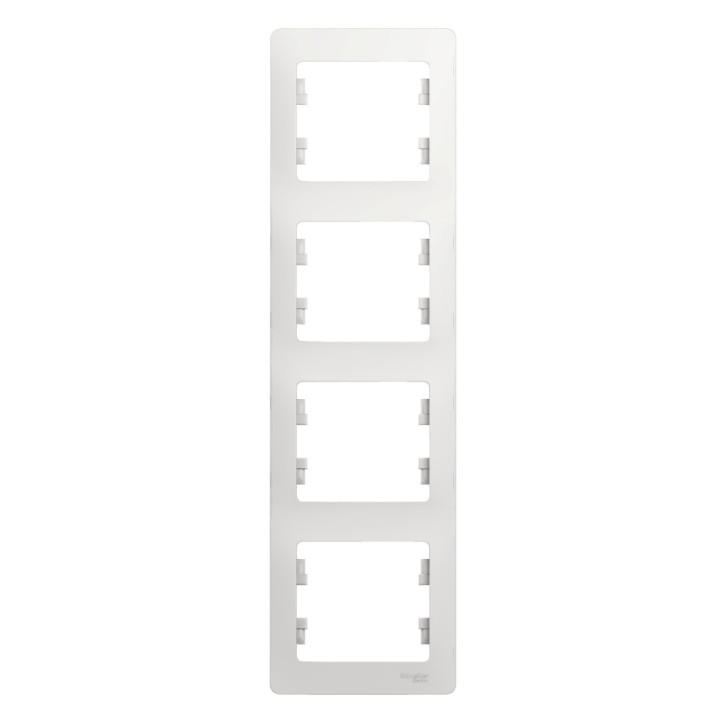 GLOSSA Рамка 4 поста вертикальная белый