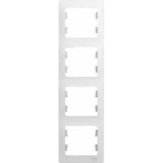 GLOSSA Рамка 4 поста вертикальная белый