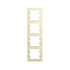 GLOSSA Рамка 4 поста вертикальная бежевая