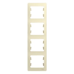 GLOSSA Рамка 4 поста вертикальная бежевая