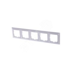 BASIC 55 Рамка 5 постов с декоративной вставкой белая