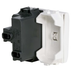 Выключатель одноклавишный, 2 модуля, белый