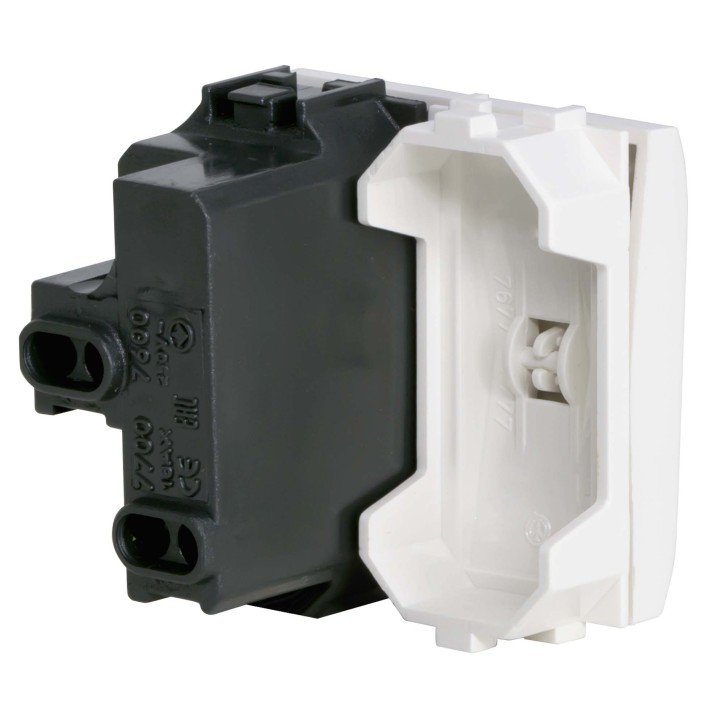 Выключатель одноклавишный, 2 модуля, белый