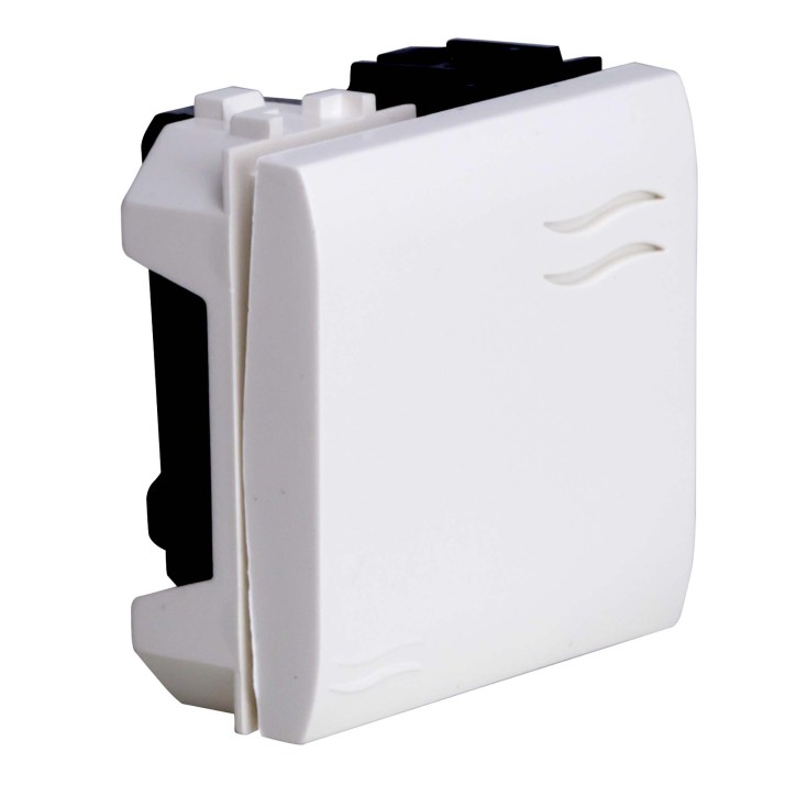 Выключатель одноклавишный, 2 модуля, белый