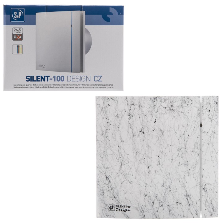 SILENT-100 CZ MARBLE WHITE DESIGN-4C (220-240V 50HZ) RE Вентилятор,