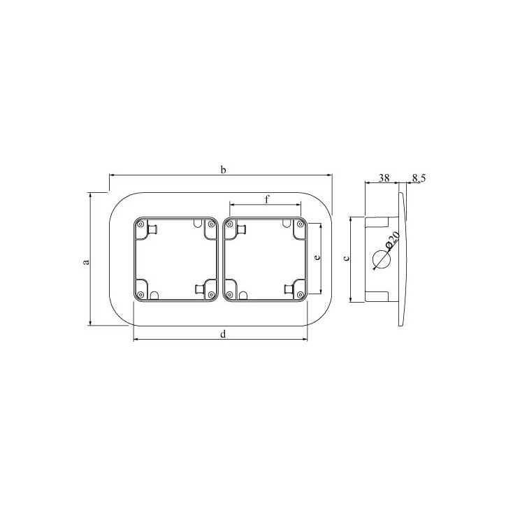 Розетка скрытой установки IP67 16A 3P+E 400В