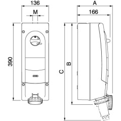 Розетка кабельная скрытой установки IP44 16A 3P+E+N 400V