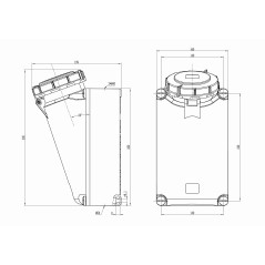 Розетка наружной установки IP67 125 A 3P+E 400V