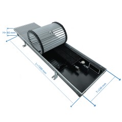 Конвектор внутрипольный Gekon Eco с решеткой UNA (натуральный алюминий) H08 L150 T23