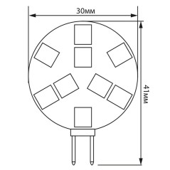 Лампа светодиодная, (3W) 12V G4 4000K JC, LB-16