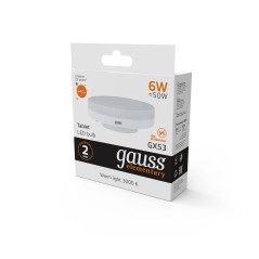 Лампа светодиодная LED 6 Вт 440 лм 3000К таблетка теплый GX53 AC 220В Elementary Gauss