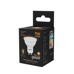 Лампа светодиодная LED 9 Вт 830 лм 3000К софит MR16 теплый GU10 AC 220В Black Gauss