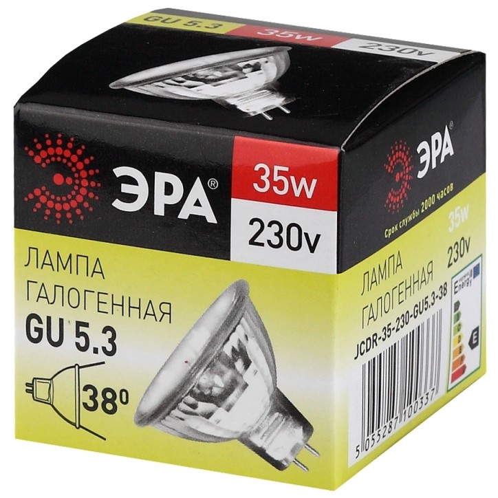 Лампа галогенная GU5.3-JCDR (MR16) -35W-230V-CL (галоген, софит, 35Вт, нейтр, GU5.3)