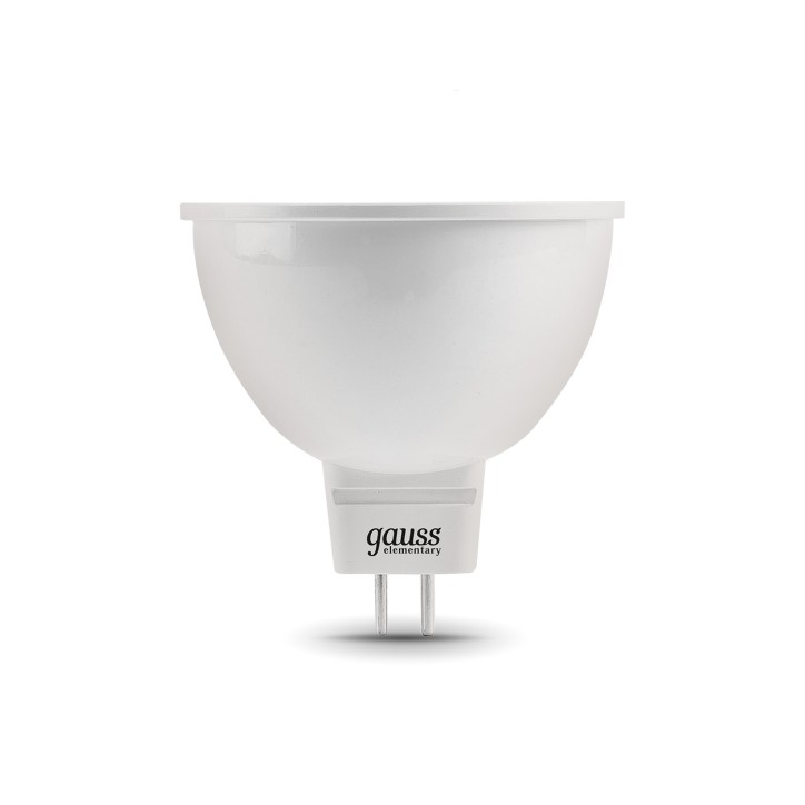 Лампа светодиодная LED 5.5 Вт 430 лм 3000К софит MR16 теплый GU5.3 AC 220В Elementary Gauss Лампа светодиодная LED 5.5 Вт 430 лм 3000К софит MR16 теплый GU5.3 AC 220В Elementary Gauss