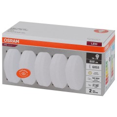 Лампа светодиодная OSRAM LED Value GX53, 800лм, 10Вт (замена 75Вт), 3000К (теплый белый свет). Цоколь GX53, колба GX53. Исполнен