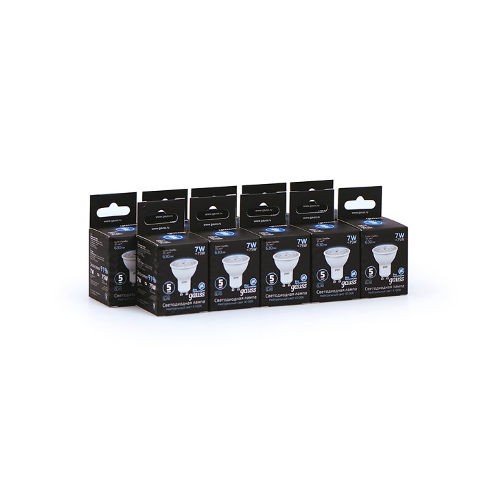 Лампа светодиодная LED 7 Вт 630 лм 4100К софит MR16 нейтральный GU10 AC 220В Black Gauss Лампа светодиодная LED 7 Вт 630 лм 4100К софит MR16 нейтральный GU10 AC 220В Black Gauss