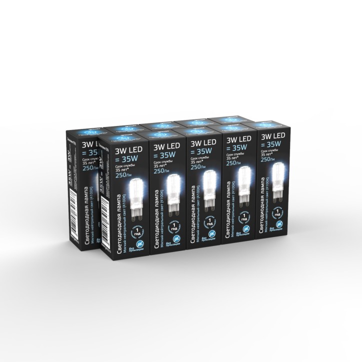 Лампа светодиодная LED 3 Вт 240 Лм 4100К белая G9 капсула 220 В силикон Black Лампа светодиодная LED 3 Вт 240 Лм 4100К белая G9 капсула 220 В силикон Black