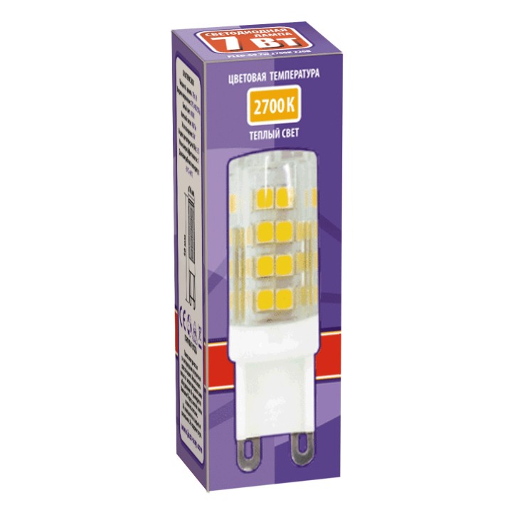 Лампа светодиодная LED 7Вт G9 400Лм 220V/50Hz теплый Лампа светодиодная LED 7Вт G9 400Лм 220V/50Hz теплый