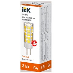 Лампа LED CORN капсула 3Вт 12В 3000К керамика G4 IEK